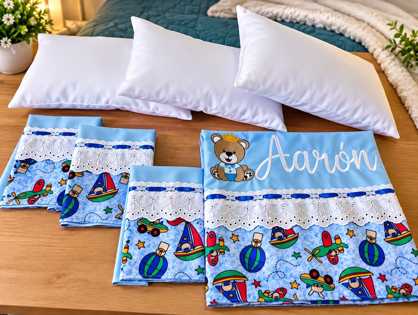 🍼💙 Kit para Bebé Personalizado de 7 Piezas