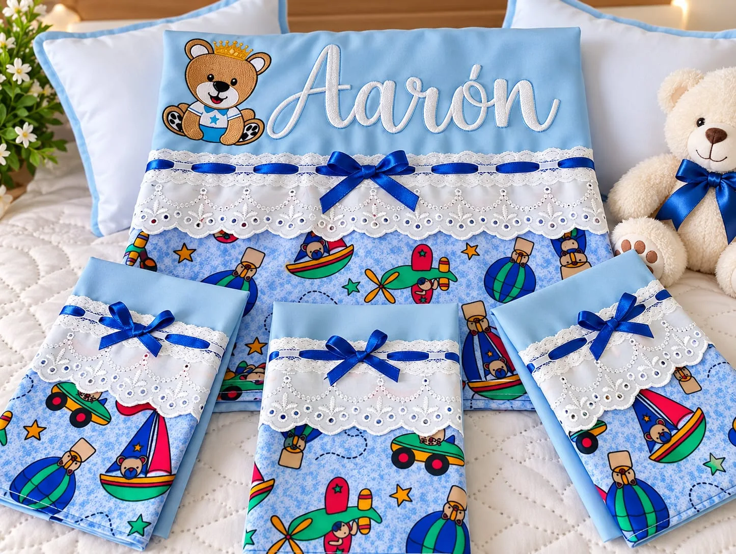🍼💙 Kit para Bebé Personalizado de 7 Piezas